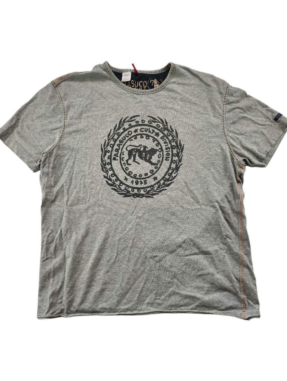 Parasuco Denim Cult Men's XXL Gray Graphic T Shirt 100% Cotton Y2K